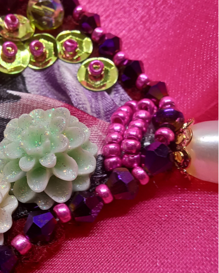 Šité dizajnové náušnice "Sen Madagaskaru"